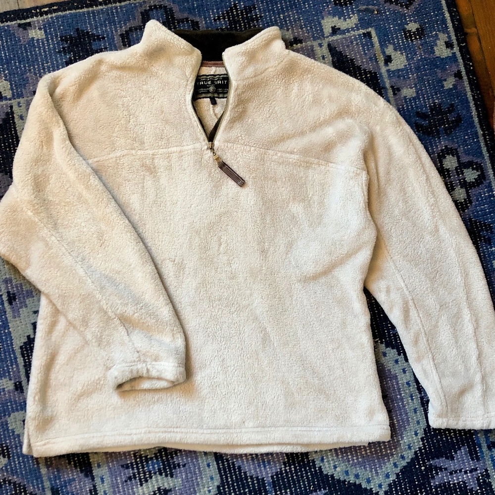True Grit! Oatmeal, Double Plush Quarter-zip!